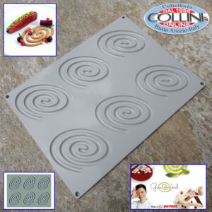 Pavoni  - GG010 Silicone Oval Spiral Decoration Mold, 6 cavities