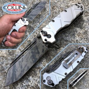 Wander Tactical - Hurricane Folder Black Blood custom - Satin Aluminum - folding knife