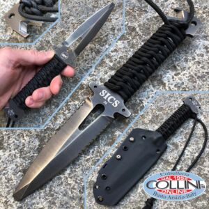 Wander Tactical - MAS1 Rescue SICS - Iron Wash with Black Paracord - artisan knife