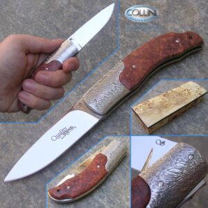 Viper - Quality Radica di Amboina e Testine in Damasco - by Silvestrelli VA5535RA - coltello