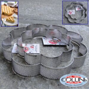 Decora - Stainless steel perforated FLOWER shape - cm 24 x 24 x 3, 5h - CROSTATE