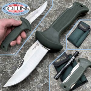 Fox - Forest outdoor knife 576 in green rubber - 9cm - with Nitecore MT06MD torch - knife