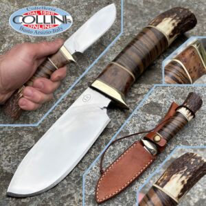 E.G. Custom - Hunting knife - horn and briar handle - entirely handmade