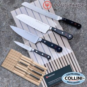 Wusthof Germany - Chest of drawers with forged 4pcs - beech - 1060160501 - kitchen knife