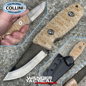 Wander Tactical - Menoceras - D2 steel - Iron Wash & Coyote Micarta - custom knife
