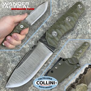 Wander Tactical - Scrambler knife - Raw Finish & Green Micarta - 6mm - custom knife