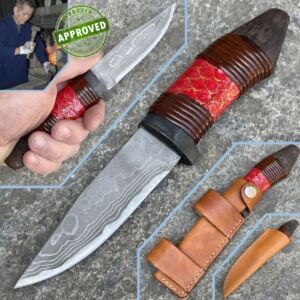 Takeshi Saji - Koinobori knife - red carp skin - PRIVATE COLLECTION - Craft Knife
