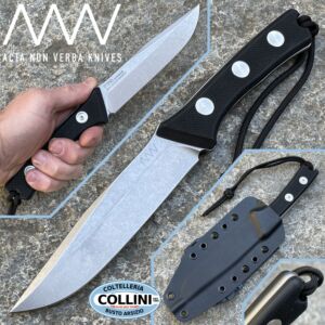 Acta Non Verba - P300 - Stonewashed Sleipner - Black G10 and Kydex - knife