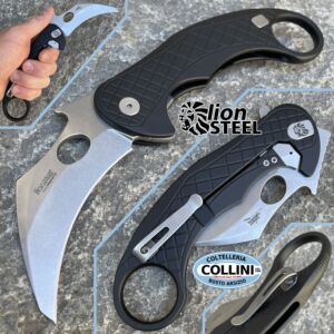 Lionsteel - L.E.One Flipper Karambit by Emerson - Black and Stonewashed - LE1 A BS - knife