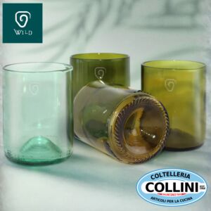 WILD BOTTLE - Glass set 4 pieces 300ml. - recycled glass