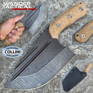 Wander Tactical - Tryceratops XL El Carnicero knife Raw & Brown Micarta - handmade knife