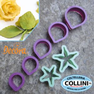 Decora - Rose pastry cutter with sepal 
