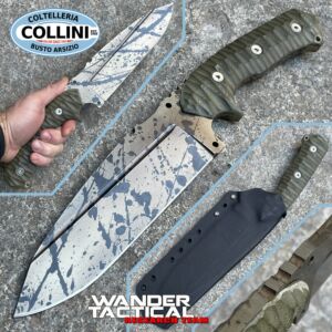 Wander Tactical - Smilodon knife Black Blood & Green Micarta - handcrafted knife