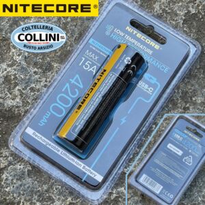 Nitecore - NL2142LTHPR - USB-C Li-Ion 21700 3.6V 4200mAh 15A protected rechargeable battery for cold temperatures and harsh climates