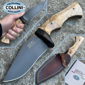 La Cantina - Mini Jones PVD custom knife - Sleipner Steel - Light Birch and Fatcarbon - handmade knife