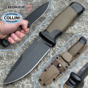 Boker Plus - Desertman - 12C27 Sandy Brown TPR - 02BO083 - fixed blade knife single edge