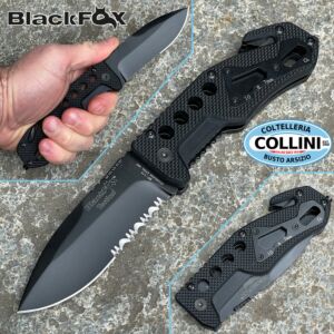 BlackFox - Folding Rescue Knife - Black - BF-115 - knife