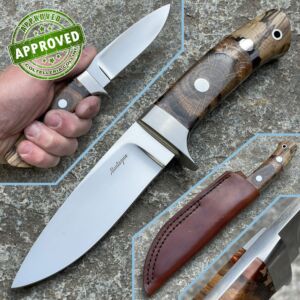 Livio Montagna - Hunter knife - M390 - Stabilized Beech - PRIVATE COLLECTION - handmade knife