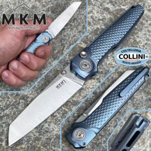 MKM - Miura - M390 Button Lock - Titanium Blue - MI-TBL - knife
