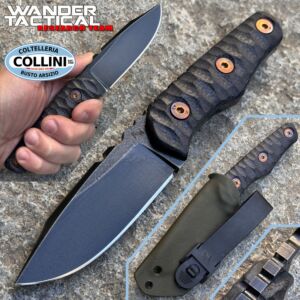 Wander Tactical - Scrambler - Clip Point Black Raw Finish - custom made knife