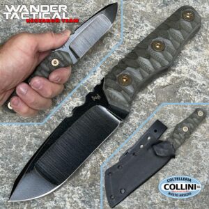 Wander Tactical - Scrambler Compound - Black Raw & Green Micarta - custom made knife