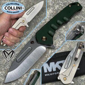 Medford Knife and Tool - Swift FL Flipper - S35VN Tumbled DP Blade, Green Handle - MKFF206 - knife
