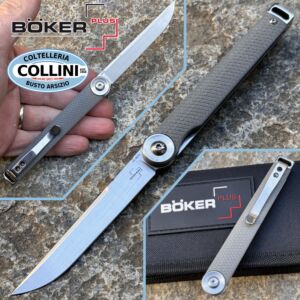 Boker Plus - Kaizen Flipper Knife - Gray G10 & Satin S35VN - 01BO678SOI - knife