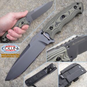 Hogue - EX-F01 5.5 "Fixed Drop Point Black Kote - G-10 G-Mascus Green knife