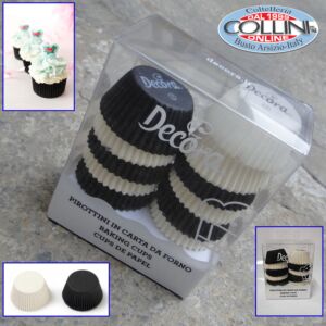 Decora - Cups in baking paper for mini whites and blacks cups - 200 pcs.