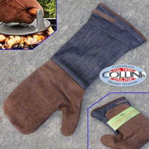 Made in Italy - Set grill apron and glove in suede leather -BBQ