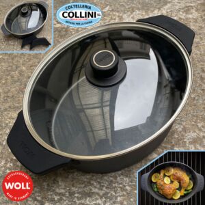 Woll - Oval roasting pan with  basket and glass lid