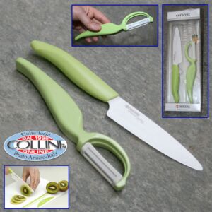Kyocera - Set Paring Knife + Clean Vegetables - ceramic series LILT GREEN