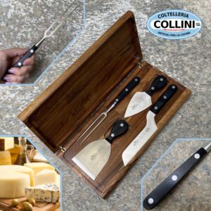 Made in Italy - Inoxart set with 4 cheese knives in wooden box
