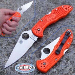 Spyderco - Delica Flat Ground - Orange - C11FPOR - knife