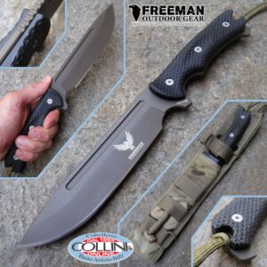Freeman Outdoor Gear - 6.5 "Flat Dark Heart Knife Chopper 451 - G10 Black - Knife