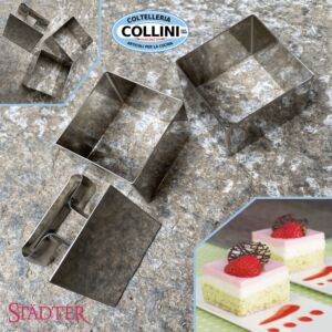 Stadter - 2 Piece Square Plate Set for Appetizers and Desserts