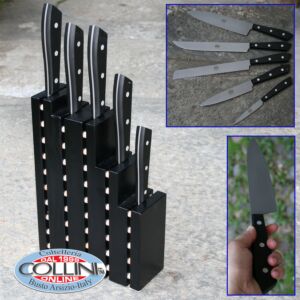 Berti - Knife block  Doga with set Compendium 5 knives black grit - kitchen knives