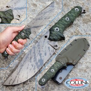 Wander Tactical - Haast Eagle - Black Blood & Green Micarta with alluminum Pin Tube - custom knife