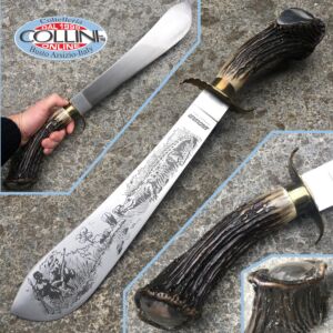 Jaguar - machete handle with deer - Vintage knife
