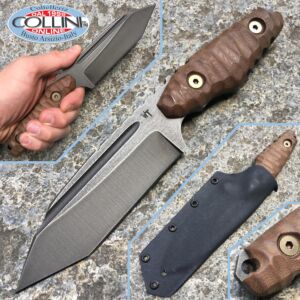 Wander Tactical - Apology - Raw Finish and Dark Wood Micarta - custom knife