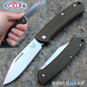 Benchmade - 318 Proper Slipjoint Clip Point - Green Micarta - Folding Knife