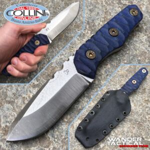Wander Tactical - Scrambler - Satin SanMai Cos & Blue Micarta - craft knife