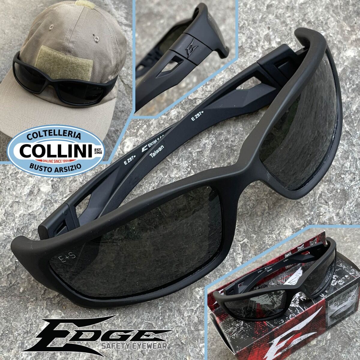Edge Tactical Blade Runner Safety Glasses Black Frame G-15 Anti-Fog Lens 