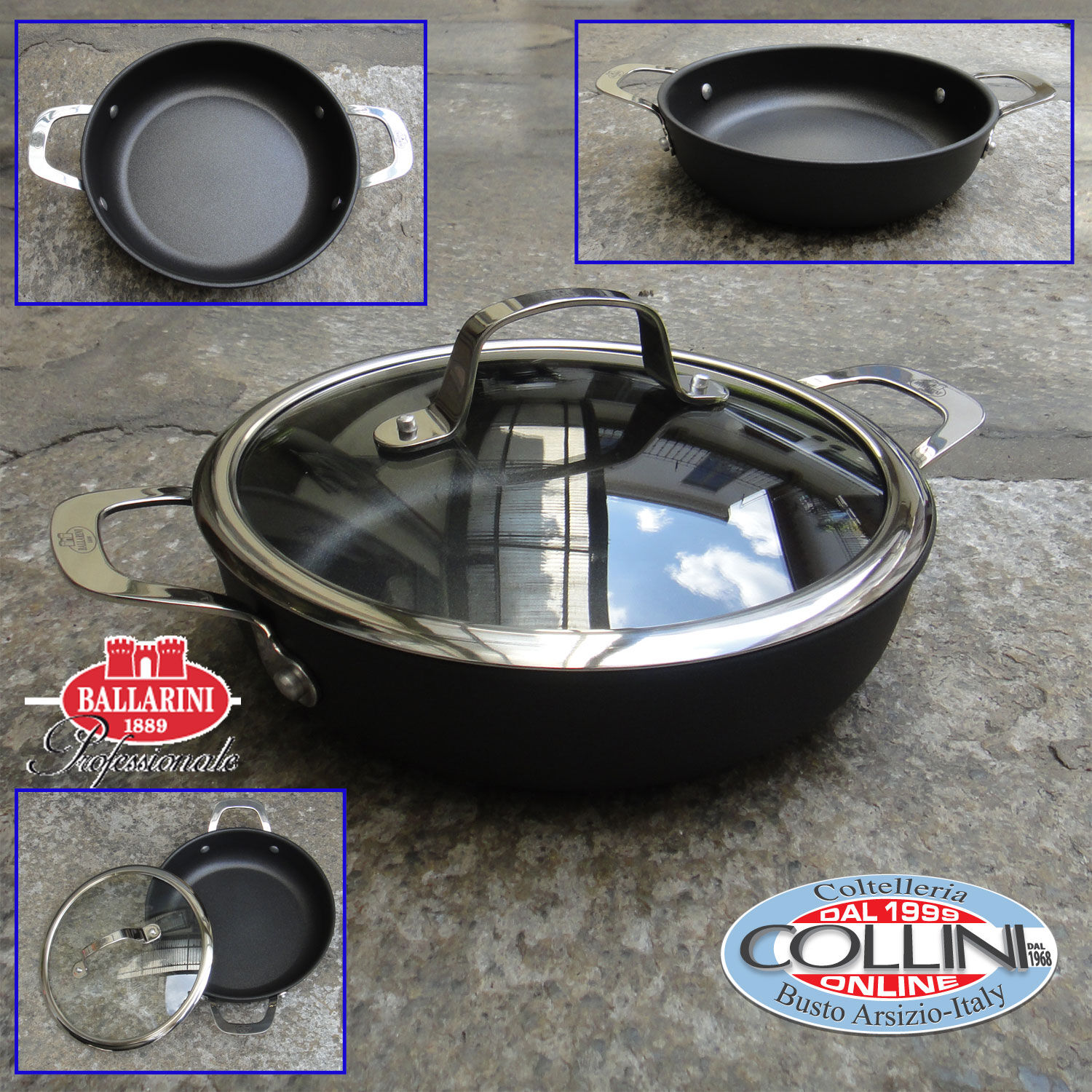 Ballarini - ALBA casserole 2 handles with lid cm. 24 - induction