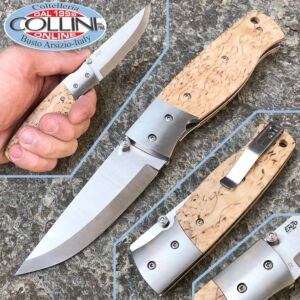 EnZo - Birk 75 knife - D2 - Curly Birch - 2530 - knife