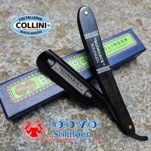 Dovo - Carbon Razor 6/8 - Bismarck Black TiNi Ebony Wood - 2-6830 - straight freehand razor
