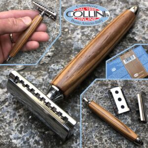 Fatip - Safety Razor - ZEBRANO WOOD - Gentle Head - 110mm - 42133