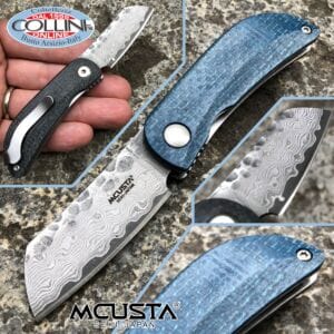 Mcusta - Petit Damascus knife - VG10 steel - Micarta Blue and Black - MC-0212D - knife