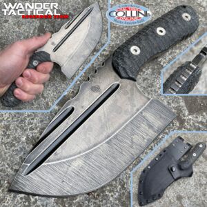 Wander Tactical - Tryceratops XL El Carnicero - Raw Black Blood & Black Micarta - handmade knife