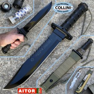 Aitor - Jungle King I knife Black - green sheath - 16016V - knife